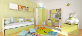 Детская комната Эппл (Зеленый/Белый/корпус Клен) в Белокурихе - belokuriha.katalogmebeli.com | фото 5
