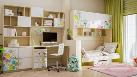 Детская комната Флёр (Белый/корпус Клен) в Белокурихе - belokuriha.katalogmebeli.com | фото