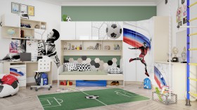 Детская комната Футбол ЧМ (Белый/Синий/корпус Клен) в Белокурихе - belokuriha.katalogmebeli.com | фото 2