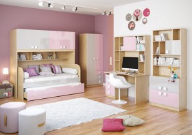 Детская комната Грэйси (Розовый/Серый/корпус Клен) в Белокурихе - belokuriha.katalogmebeli.com | фото 2