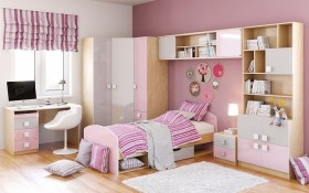 Детская комната Грэйси (Розовый/Серый/корпус Клен) в Белокурихе - belokuriha.katalogmebeli.com | фото 3