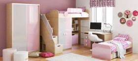 Детская комната Грэйси (Розовый/Серый/корпус Клен) в Белокурихе - belokuriha.katalogmebeli.com | фото 5