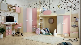 Детская комната Грэйси (Розовый/Серый/корпус Клен) в Белокурихе - belokuriha.katalogmebeli.com | фото 1