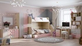 Детская комната Грэйси (Розовый/Серый/корпус Клен) в Белокурихе - belokuriha.katalogmebeli.com | фото 12