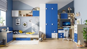 Детская комната Скай (Синий/Белый/корпус Клен) в Белокурихе - belokuriha.katalogmebeli.com | фото 1