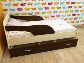 Кровать детская Максимка Млечный дуб/Венге в Белокурихе - belokuriha.katalogmebeli.com | фото