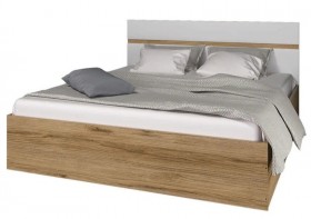 Ким кровать 1,6 (Дуб сонома/белый глянец) в Белокурихе - belokuriha.katalogmebeli.com | фото