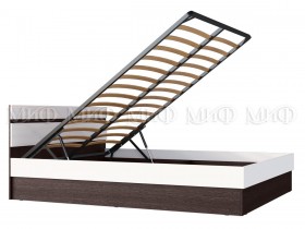 Ким кровать с подъемным механизмом 1,4 (Венге/белый глянец) в Белокурихе - belokuriha.katalogmebeli.com | фото 2