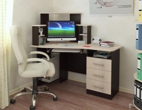 Компьютерный стол Каспер (венге/лоредо) в Белокурихе - belokuriha.katalogmebeli.com | фото
