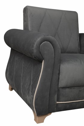 Кресло для отдыха "Порто" (велюр графит / микровельвет крем) в Белокурихе - belokuriha.katalogmebeli.com | фото 7