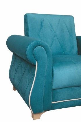 Кресло для отдыха "Порто" (велюр киви бирюза / микровельвет крем) в Белокурихе - belokuriha.katalogmebeli.com | фото 5