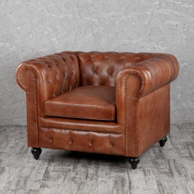 Кресло кожаное Лофт Честер (кожа) в Белокурихе - belokuriha.katalogmebeli.com | фото 1