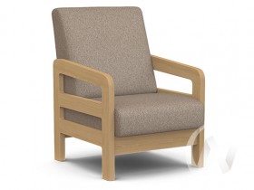 Кресло отдыха Вега-34 (бук лак/UNO CARAMEL) в Белокурихе - belokuriha.katalogmebeli.com | фото