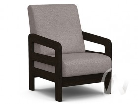 Кресло отдыха Вега-34 (венге лак/UNO ROSY-GREY) в Белокурихе - belokuriha.katalogmebeli.com | фото 1