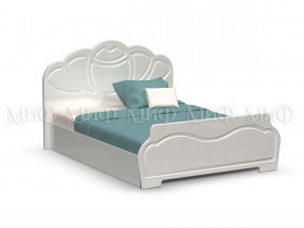 Кровать 1,4м Гармония (Белый/Белый глянец) в Белокурихе - belokuriha.katalogmebeli.com | фото