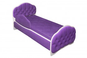 Кровать 160 Гармония 32 Фиолетовый (мягкий бортик) в Белокурихе - belokuriha.katalogmebeli.com | фото 1