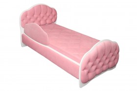 Кровать 160 Гармония 36 Светло-розовый (мягкий бортик) в Белокурихе - belokuriha.katalogmebeli.com | фото