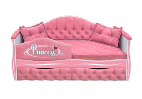 Кровать 160 серии Иллюзия 2 ящика 36 Розовый (мягкий бортик/подушки) в Белокурихе - belokuriha.katalogmebeli.com | фото