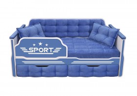 Кровать 160 серии Спорт 2 ящика 85 Синий (подушки) в Белокурихе - belokuriha.katalogmebeli.com | фото