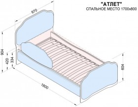 Кровать 170 Атлет 96 Серый (мягкий бортик) в Белокурихе - belokuriha.katalogmebeli.com | фото 2