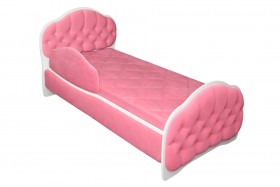 Кровать 170 Гармония 89 Розовый (мягкий бортик) в Белокурихе - belokuriha.katalogmebeli.com | фото