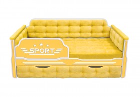 Кровать 170 серии Спорт 1 ящик 74 Жёлтый (мягкие боковые накладки) в Белокурихе - belokuriha.katalogmebeli.com | фото