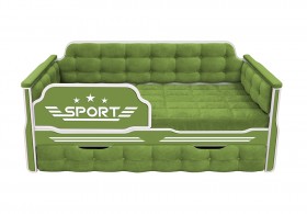 Кровать 170 серии Спорт 1 ящик 76 Зелёный (мягкие боковые накладки) в Белокурихе - belokuriha.katalogmebeli.com | фото