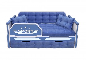 Кровать 170 серии Спорт 1 ящик 85 Синий (подушки) в Белокурихе - belokuriha.katalogmebeli.com | фото