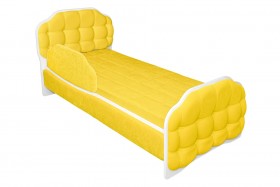 Кровать 180 Атлет 74 жёлтый (мягкий бортик) в Белокурихе - belokuriha.katalogmebeli.com | фото 1