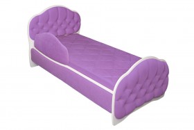 Кровать 180 Гармония 67 Светло-фиолетовый (мягкий бортик) в Белокурихе - belokuriha.katalogmebeli.com | фото