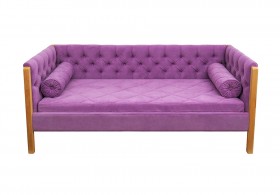 Кровать 180 серии Леди  32 Фиолетовый (подушка валик) в Белокурихе - belokuriha.katalogmebeli.com | фото