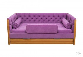 Кровать 180 серии Леди + ящик 32 Фиолетовый (мягкий бортик/подушка валик) в Белокурихе - belokuriha.katalogmebeli.com | фото