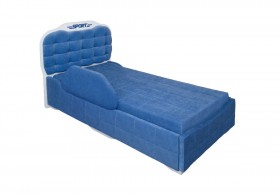 Кровать 190 Атлет Lux 29 Синий (мягкий бортик) в Белокурихе - belokuriha.katalogmebeli.com | фото