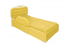 Кровать 190 Атлет Lux 74 Жёлтый (мягкий бортик) в Белокурихе - belokuriha.katalogmebeli.com | фото