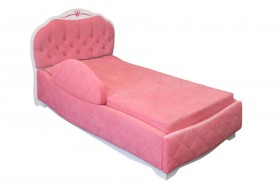 Кровать 190 Гармония Lux 36 Розовый (мягкий бортик) в Белокурихе - belokuriha.katalogmebeli.com | фото