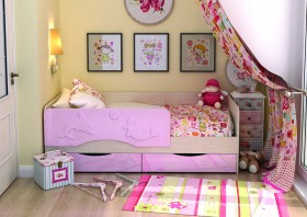 Кровать Алиса КР-812 1,6 Белфорд/Розовый металлик в Белокурихе - belokuriha.katalogmebeli.com | фото