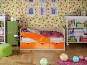 Кровать Бабочки 1,6м (Оранжевый металлик) в Белокурихе - belokuriha.katalogmebeli.com | фото 1