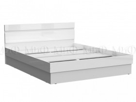 Кровать Челси 1400 (Белый/Белый глянец) в Белокурихе - belokuriha.katalogmebeli.com | фото