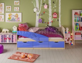 Кровать детская 1,6м Дельфин (Синий металлик) в Белокурихе - belokuriha.katalogmebeli.com | фото