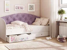 Кровать детская Эльза Белый/Фиолетовый в Белокурихе - belokuriha.katalogmebeli.com | фото