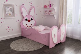 Кровать детская Зайка 1.6 Розовый/Белый в Белокурихе - belokuriha.katalogmebeli.com | фото