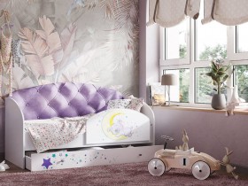 Кровать детская Звездочка Белый/Фиолетовый в Белокурихе - belokuriha.katalogmebeli.com | фото 1