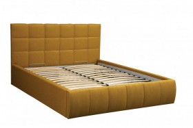 Кровать "Диана" ш. 1400 (Н=1010мм) (жаккард горчица) в Белокурихе - belokuriha.katalogmebeli.com | фото 1