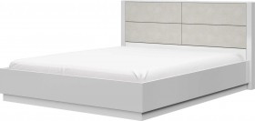 Кровать двойная 1400х2000 Вива (Белый/Белый глянец/Платина) в Белокурихе - belokuriha.katalogmebeli.com | фото