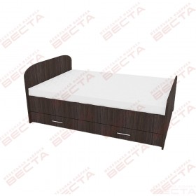 Кровать двухспальная ЛДСП 1400 с ящиками Венге в Белокурихе - belokuriha.katalogmebeli.com | фото