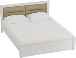 Кровать Элана 1600 с основанием Бодега белая в Белокурихе - belokuriha.katalogmebeli.com | фото