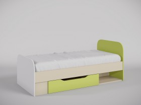 Кровать Эппл 1650х750 (Зеленый/Белый/корпус Клен) в Белокурихе - belokuriha.katalogmebeli.com | фото