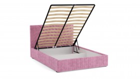 Кровать Гамма ш. 1400 (с основанием для хранения) (велюр тенерифе розовый) в Белокурихе - belokuriha.katalogmebeli.com | фото 3
