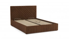 Кровать Гамма ш. 1400 (с основанием для хранения) (велюр тенерифе шоколад) в Белокурихе - belokuriha.katalogmebeli.com | фото 3