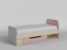 Кровать Грэйси 1650х750 (Розовый/Серый/корпус Клен) в Белокурихе - belokuriha.katalogmebeli.com | фото
